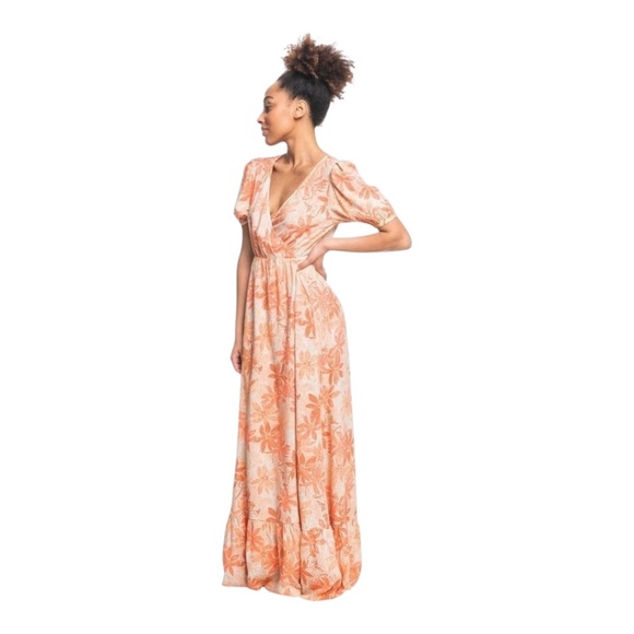 Roxy Maxi Wrap Dress S Floral Slow Down Time - Picture 2 of 7